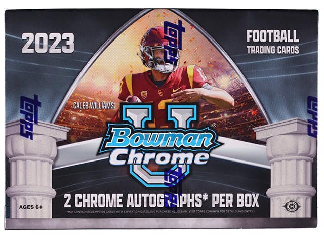 2023BowmanChromeUniversityFootballBreaker_sDelightBox.jpg 2023 Bowman Chrome University Football Breaker's Delight Box - Image 1