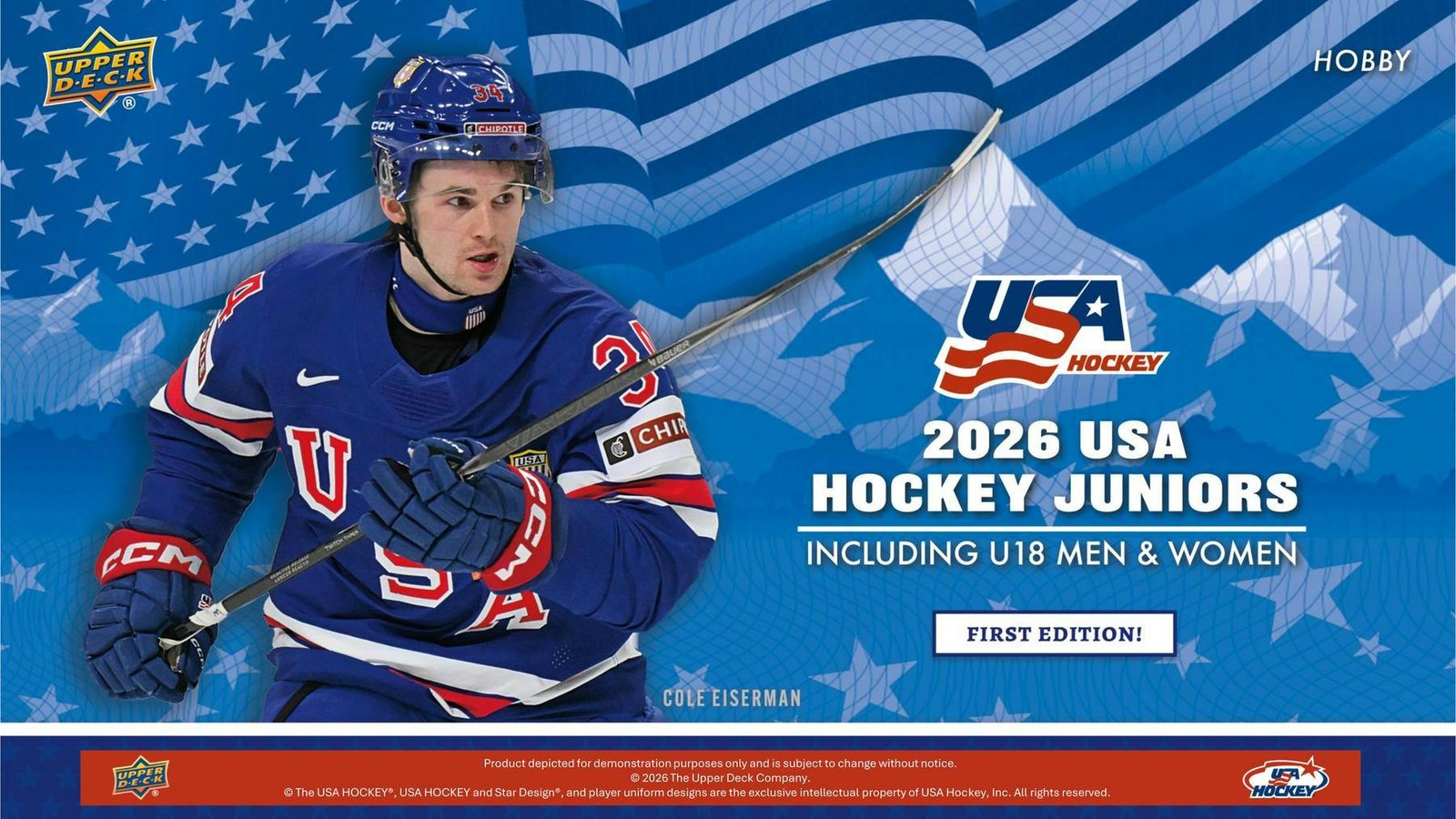 2026_usa_hockey_juniors_-_hobby_solicitation-1-1.jpg 2026 Upper Deck Team USA Juniors Hockey Hobby Box - Image 1