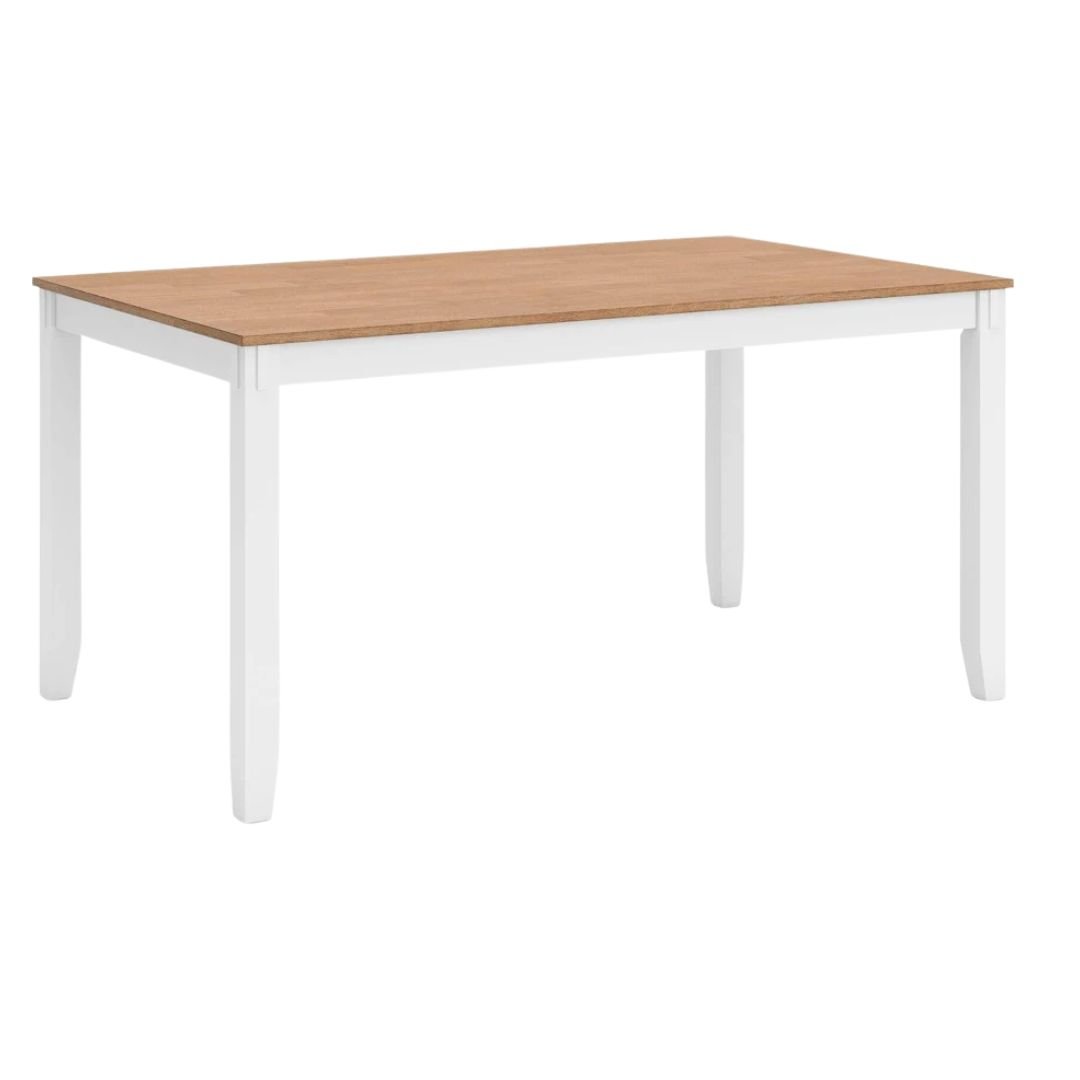 Untitled design - 2026-08-12T133737.105 Modern White and Natural Wood Dining Table - Image 1